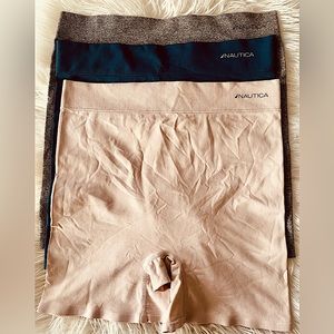 Nautica women’s seamless shapewear  Lgr- charcoal gray, midnight blue, and nude